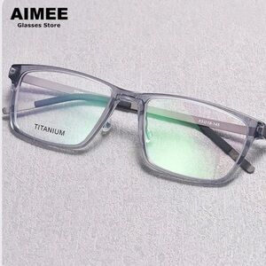 Aimee Unisex Full Rim Square Titanium Acetate Eyeglasses 1228